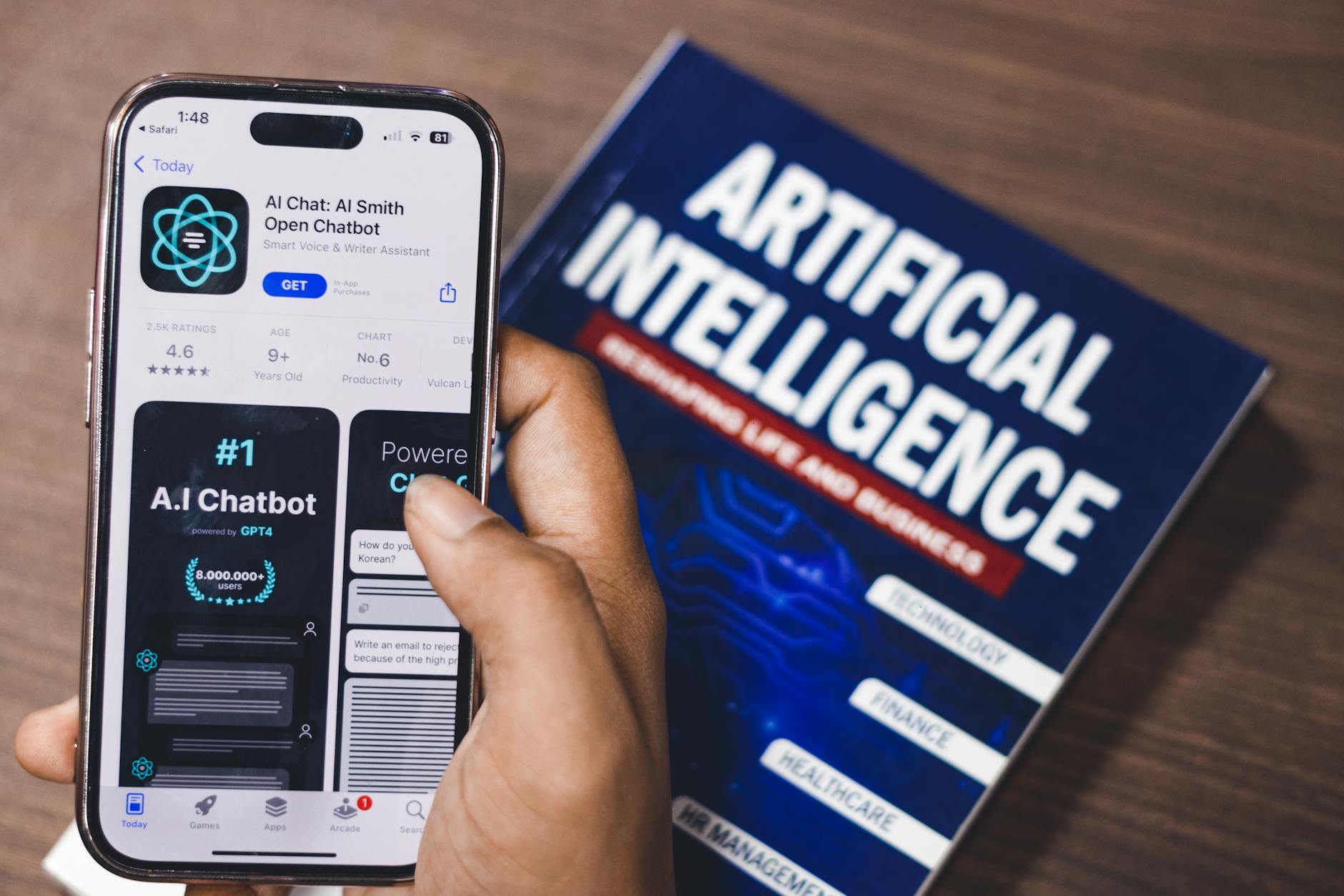 webpage of ai chatbot a prototype ai smith open chatbot is seen on the website of openai on a apple smartphone examples capabilities and limitations are shown