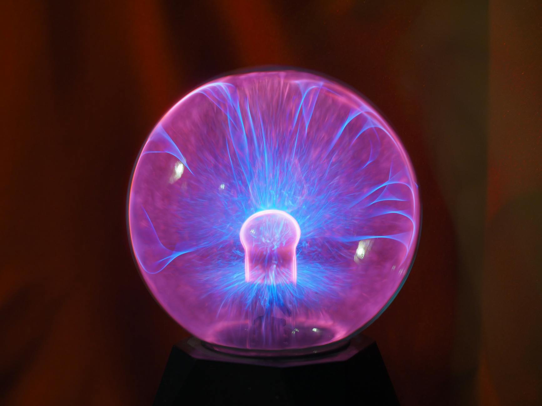 a tesla coil plasma glass in close up shot